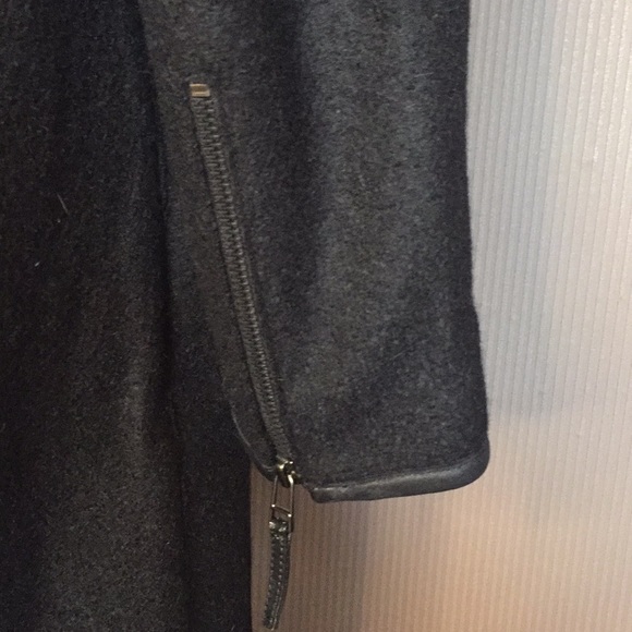 Stella carakasi black wool trench jacket trimmed in leather size small - Picture 6 of 10